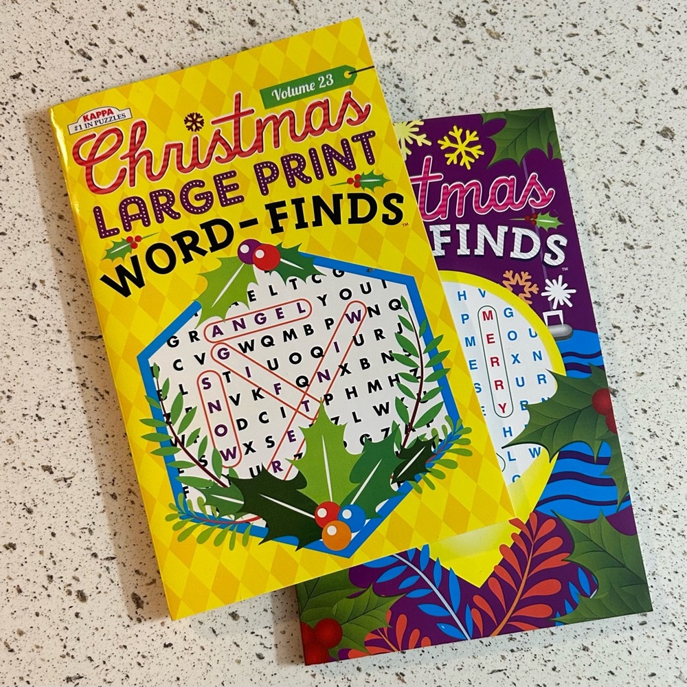 Christmas Large Print Word Finds Puzzle Books (Set of 2)